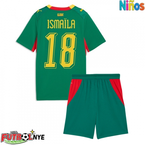 Camiseta Senegal Ismaila Sarr #18 Visitante Equipación para niños Mundial 2026 manga corta (+ pantalones cortos)